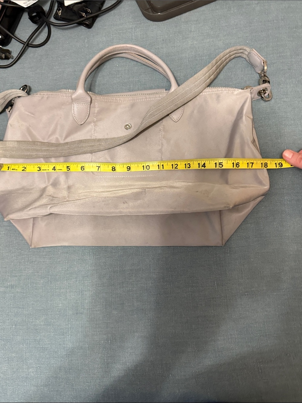 Gray Women's Shoulder Bag with Removable Strap Longchamp authentic crossbody - Picture 12 of 15